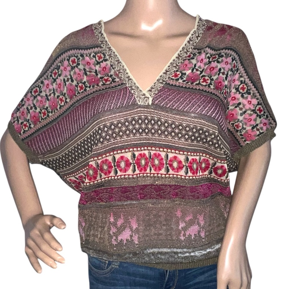 𝐂𝐇𝐀𝐂𝐎𝐊 | WOOL BLEND FLORAL PATCHWORK TOP - Picture 2 of 11